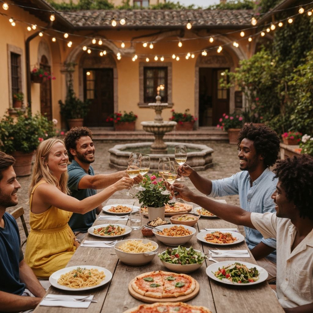 Dinner at Italian villa