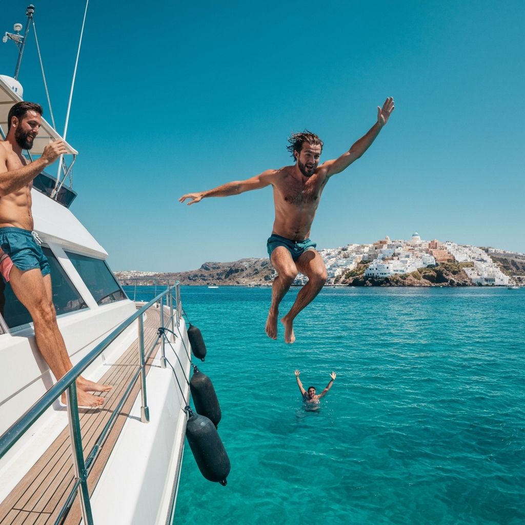 Yacht day in Greek islands